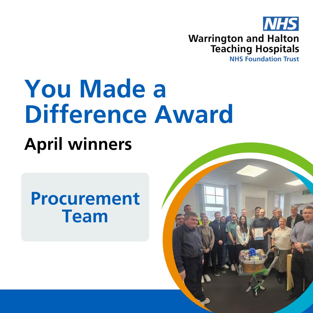 Congratulations to our Procurement Team, for winning the You Made a Difference Award 👏 The team were nominated for consistently going the extra mile every day and ensuring that patient care is at the heart of everything the team does💙 #YouMadeADifference