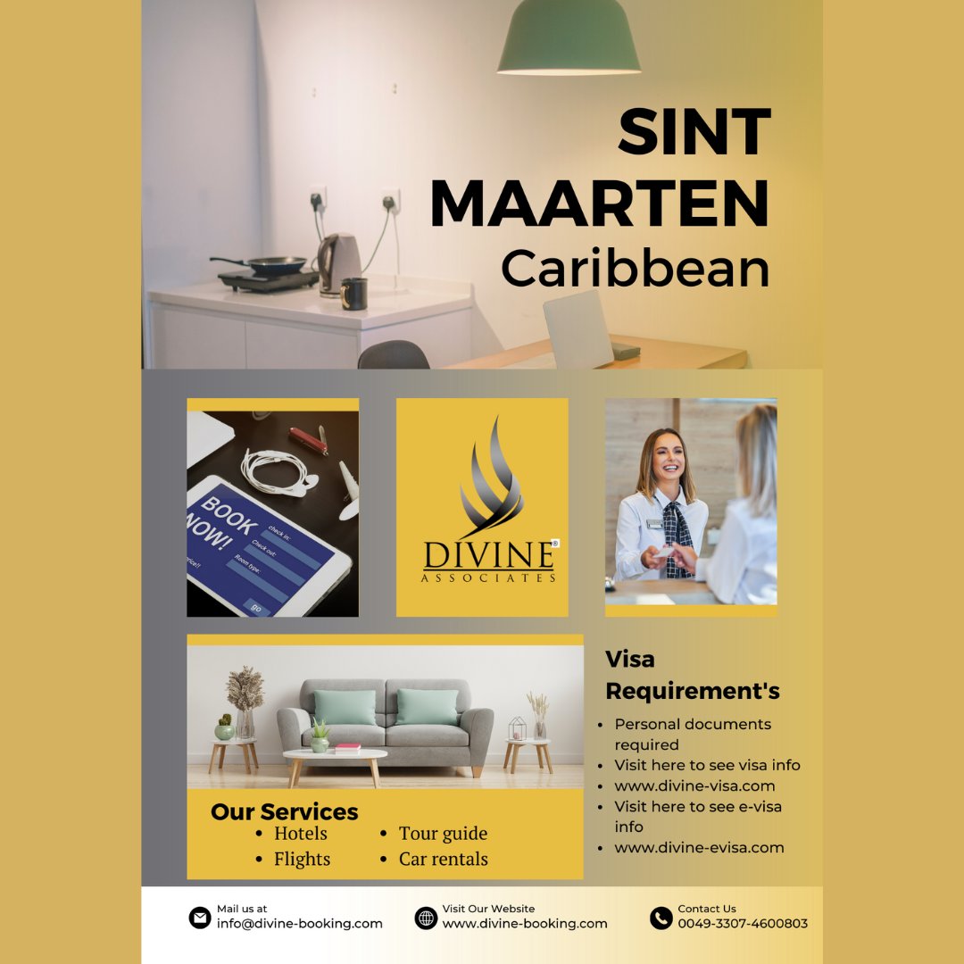 Discover sint maarten caribbean with Divine Associates Ltd. Visa, car rental, hotel booking, and expert tour guide services available.  
#DivineTravel #caribbean #SintMaarten