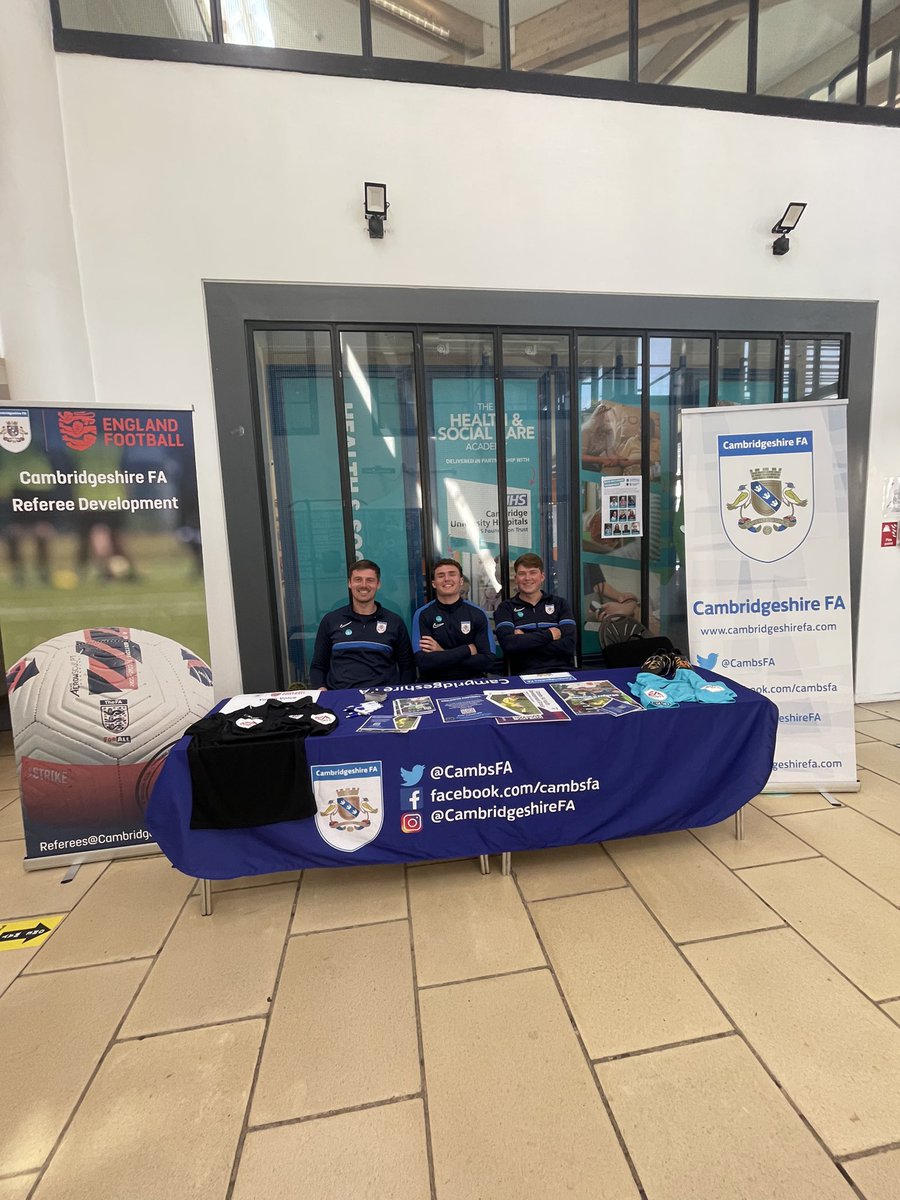 Some of the Cambs FA team are visiting <a href="/CRC_College/">Cambridge Regional College</a> promoting footballing opportunities throughout the county today.  If you are a student come down and visit to find out more!