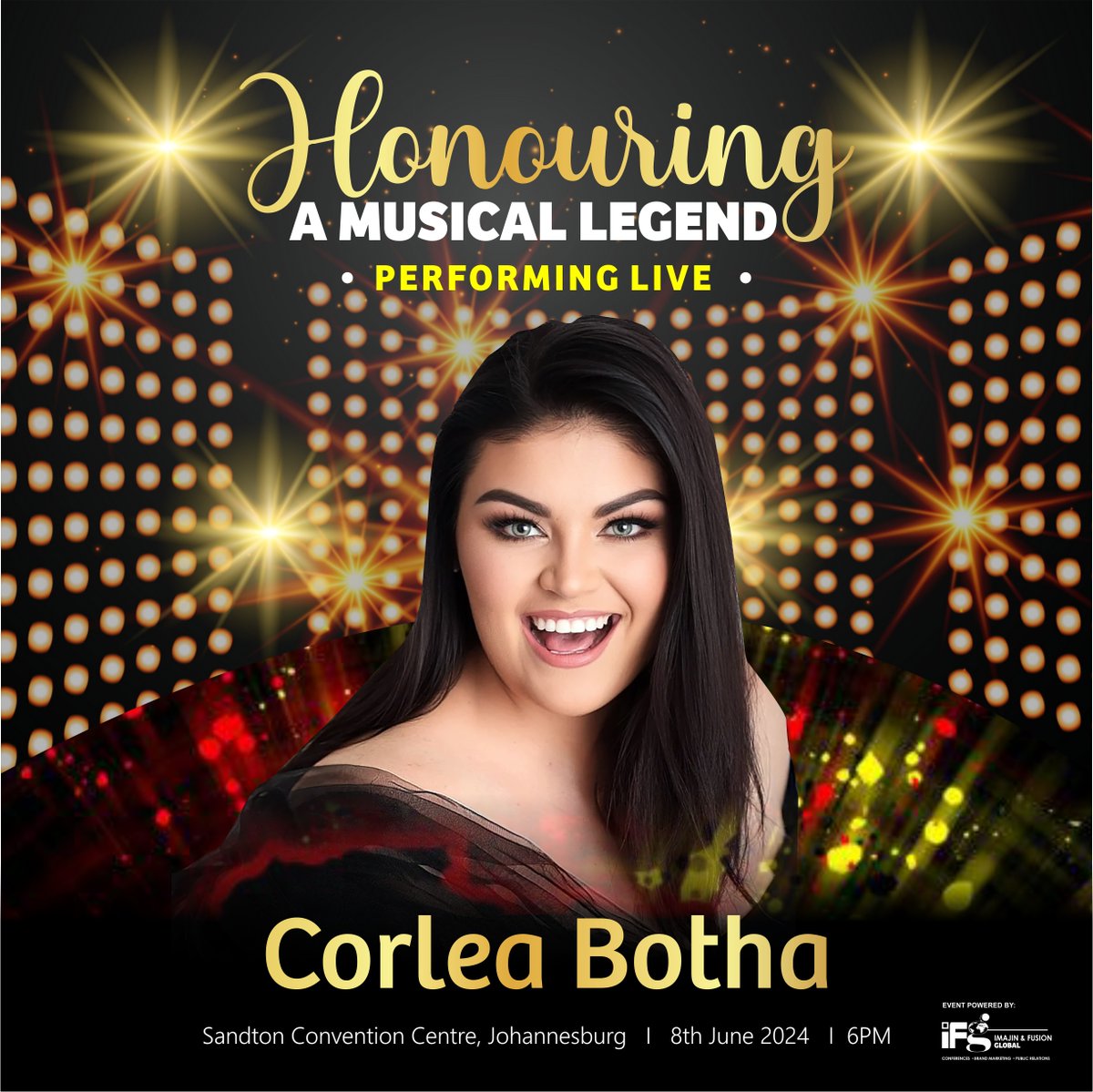 Afrikaans music at its finest with @CorleaBotha as she sets to serenade our fabulous guests at this year’s Legends and Legacy Awards on the 8th of June @SCC_Joburg
Tickets are now live bit.ly/4dxGwNm
#LegendsandLegacyMusicAwards #30YearsofDemocracy #CorleaBotha