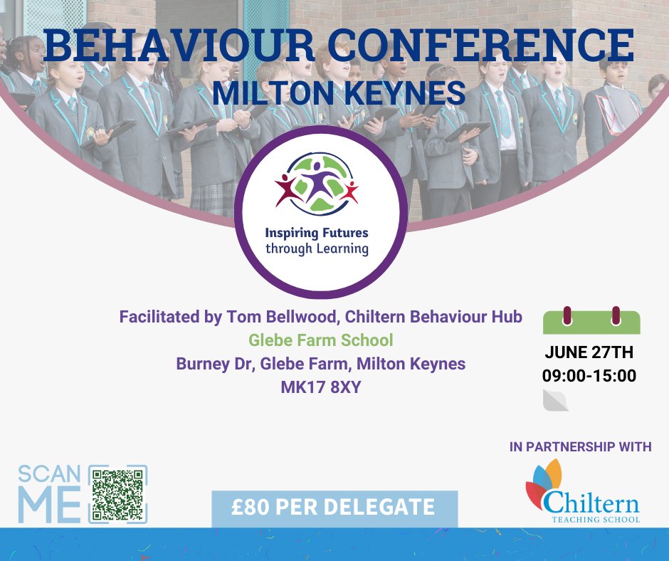 Don't forget to get your 2 for 1 tickets for our upcoming Behaviour Conference! This special offer is now available until 9am, Monday 13th May! Don't miss out!
Book here or scan the QR code: eventbrite.co.uk/e/behaviour-co…
#IFtLfamily #education #BelonginginIFtL #behaviour #conference