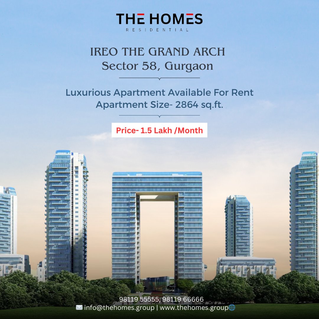 IREO GRAND ARCH 
Sector 58, Gurgaon  

#homes #ireograndarch #residential #rentalhome #apartmentforrent #gurgaonhomes #homehunting #luxuryhome #buyproperty #propertyinvestment #propertymanagement