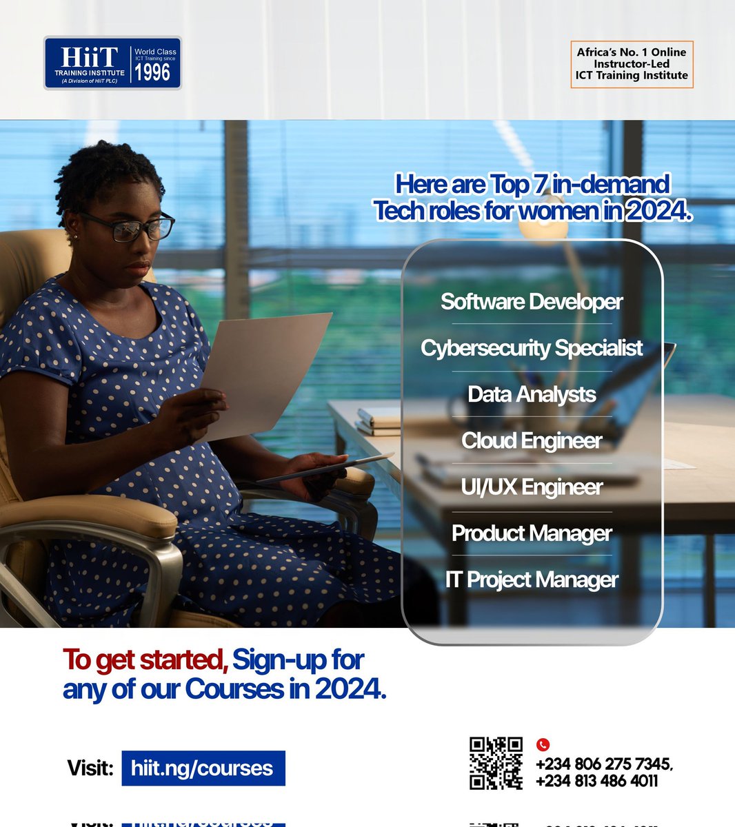 Women, get in here. Now is the time to take charge and spread your wings in the Tech ecosystem. Visit hiit.ng/techskills to get started.