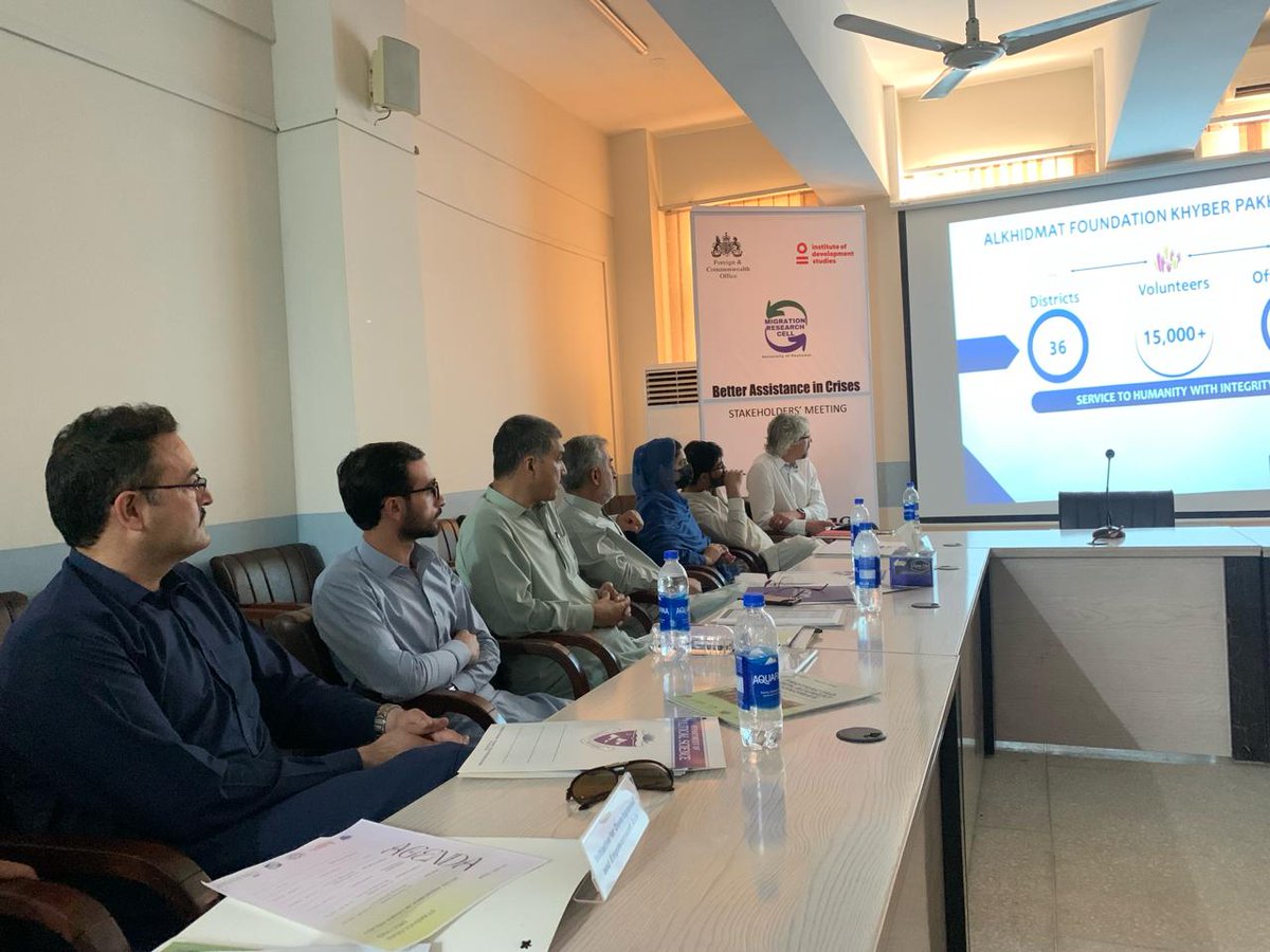 IDEA_KP's tweet photo. Mr. Najeeb Ullah, Director Program of IDEA, participated in the Stakeholders Meeting under the project "Better Assistance in Crises" by the Uni of Sussex in collaboration with the Dept. of Pol Sci, UoP. IDEA presented information on the assistance provided to refugees and IDPs. https://t.co/XtOxc3KALo