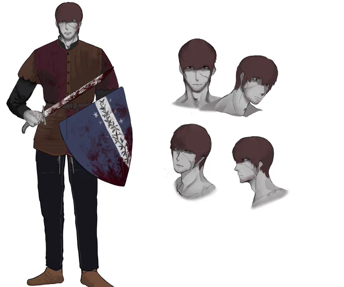 character sheet: Eric Race: Human age : 27 "Former mercenary survivor" #characterdesign