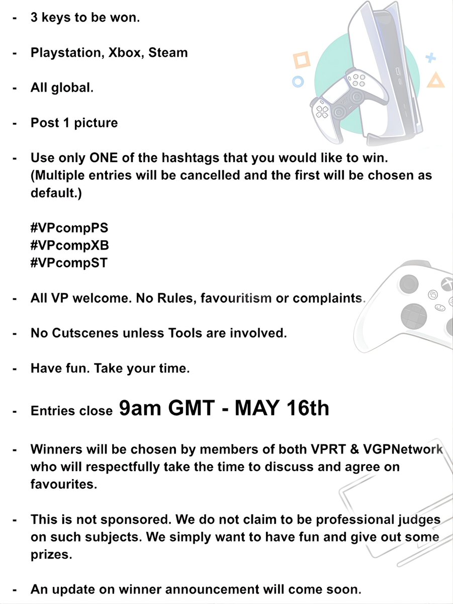 VPRT & the VGPNetwork are coming together to hold a Virtual Photography event. 📸 A simple competition to bring people together & win some prizes. Rules & info below.. Good luck my dears 💖📸