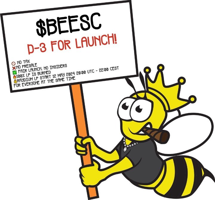 MuhammadMuwasi's tweet image. $BEESC GIGA WAVE is coming. Are you ready?
Launch 12 May 2024 20:00 UTC - 22:00 CEST 📅
Like❤️+ RT 💫
Together n°1 and biggest meme club on Solana
#BEESC #SolanaMemeCoins
#SolanaCommunity

@beellionairesol