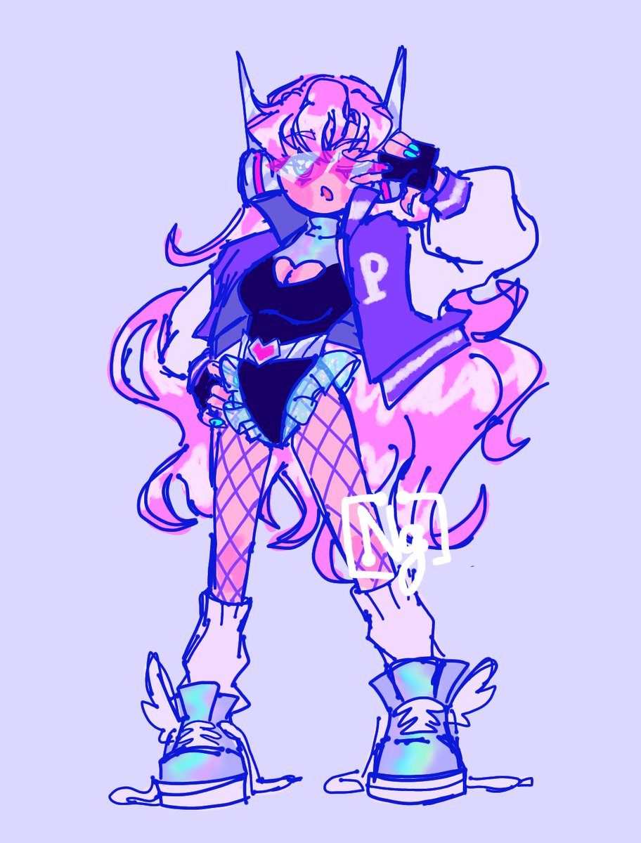 After years and years of redesigning my magical Gamer Girl OC I finally managed to give her à look i click with. What do you think? 🎮🧝‍♀️💖 #magicalgirl #animegirl #oc #originalcharacter #originalcharacterart