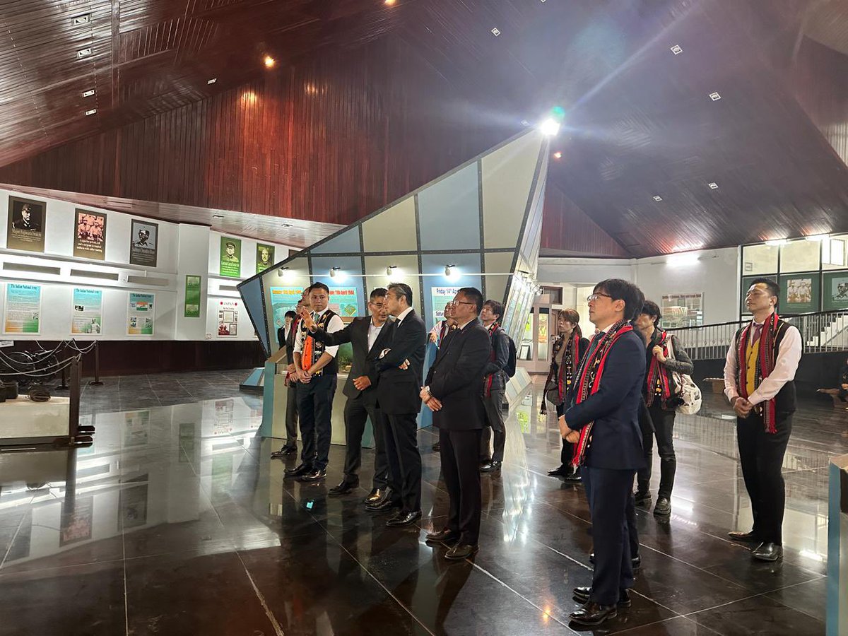 JapanAmbIndia's tweet photo. Visited 2nd World War Museum, deeply impressed by vivid accounts of the Battle of Kohima 80 years ago.
Learnt so much watching interviews of the villagers recounting their stories. https://t.co/WgYbPJa1e4