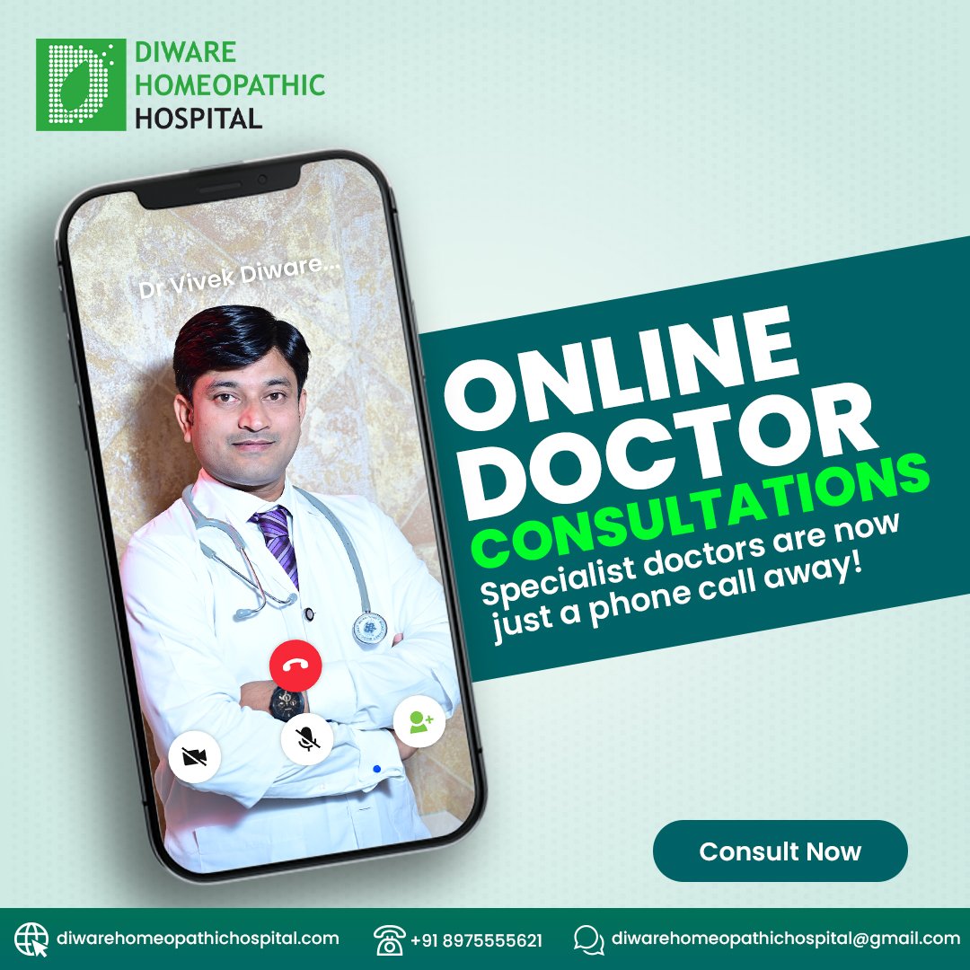 Skip the waiting room and consult with a specialist from the comfort of your home! 🏠

Visit on :- diwarehomeopathichospital.com

#onlineconsultation #health #healthcare #telemedicine #healthylifestyle #doctor #onlinedoctor #telehealth #online #medicine #india #stayhome #consultation