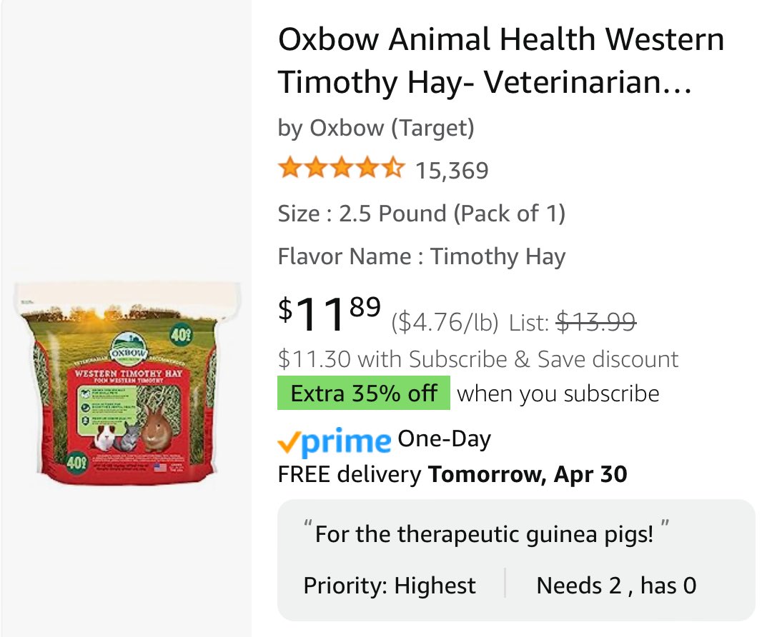 SchoolSW0406's tweet image. 🐾 I’m a PK-4th grade Social Worker with therapeutic guinea pigs! 
🐾 The girls are in need of hay for school! Can anyone help them #clearthelist? 
🐾 amazon.com/hz/wishlist/ls…
#KindnessMatters #teachertwitter #TeacherAppreciationWeek2024 #edutwitter #BlueCrew #mentalhealth