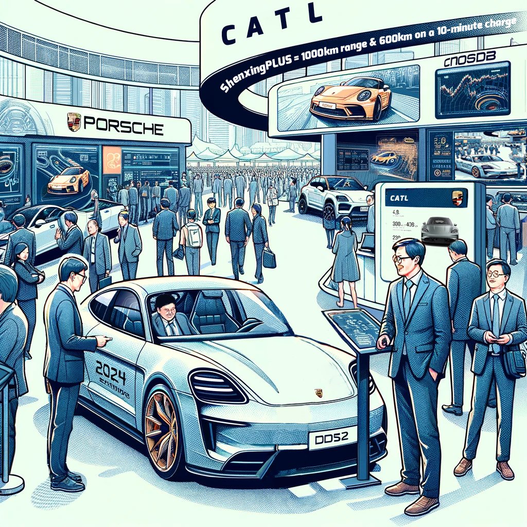 2 #CnosDB ERs explored the Beijing International #Automotive #Exhibition. They spotted #CATL 's Chairman testing a new @Porsche EV at the #Porsche booth while negotiating battery prices with the CEO. Exciting developments in #ElectricVehicles!⚡🚗  @catl_official #CnosDBCloud