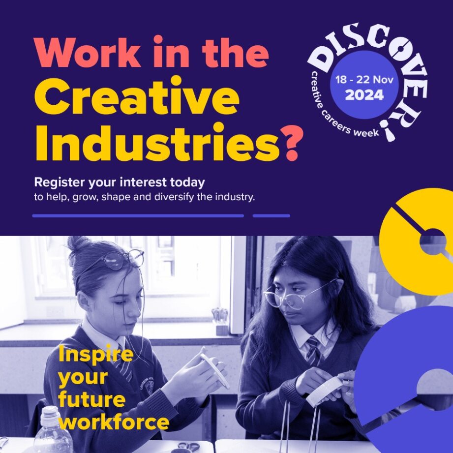 Wondering how you can be part of #DiscoverCreativeCareers Week 2024? 👉Host a workshop for local students 👉Launch career programmes/resources for young people 👉Visit a school to give a talk in assembly Register: shorturl.at/koFMQ @ace_national @DCMS @WeAreCreativeUK