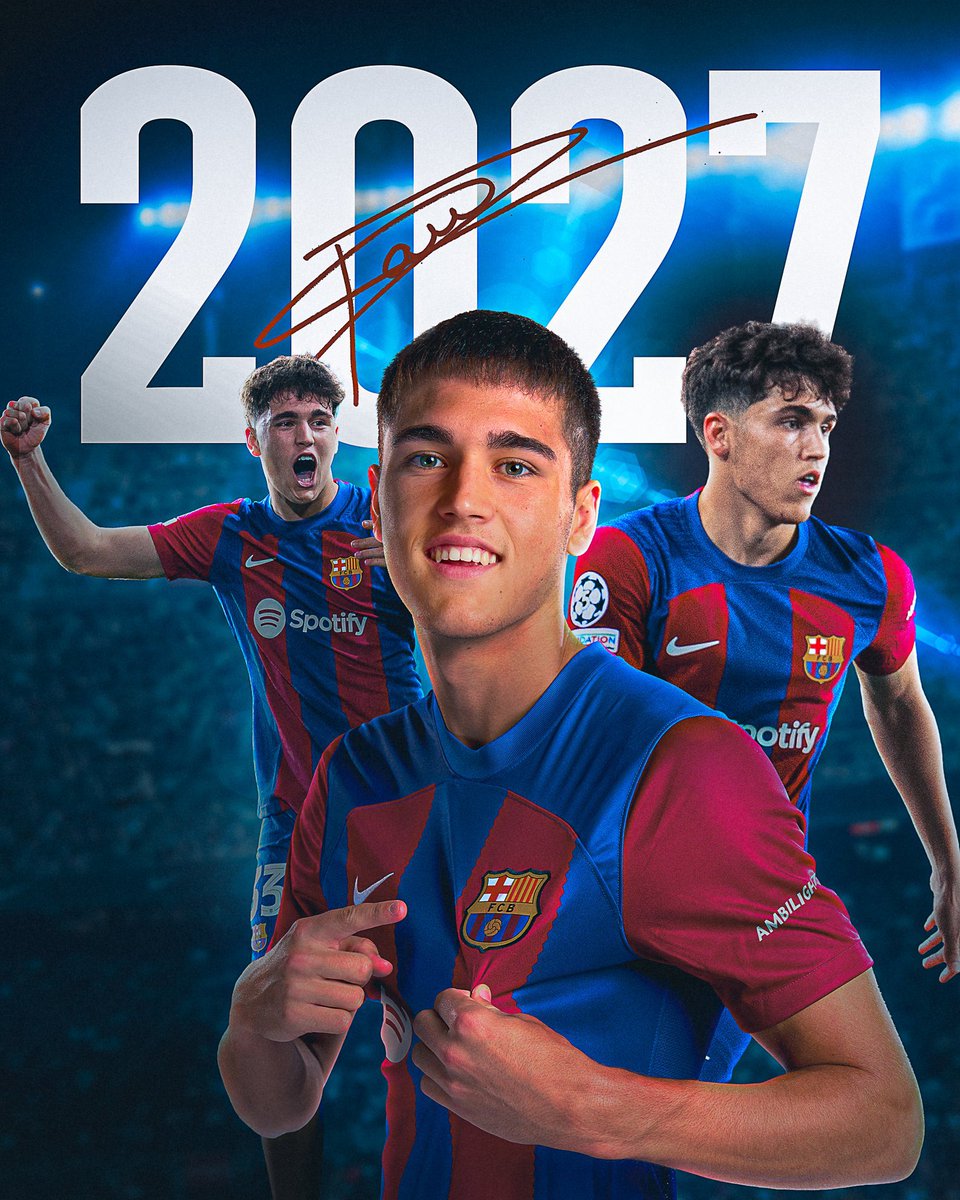 FabrizioRomano's tweet photo. 🔵🔴🔐 Official, confirmed. Pau Cubarsí signs new deal at Barcelona valid until June 2027, as expected.

The release clause will go up to €500m. https://t.co/dfxASDH541