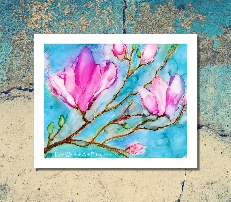 Alcohol ink magnolia branch 🌸

etsy.com/listing/971125…

#alcoholinkpainting #artprint #magnoliaflowers #etsy #art #floral #decor #flowers