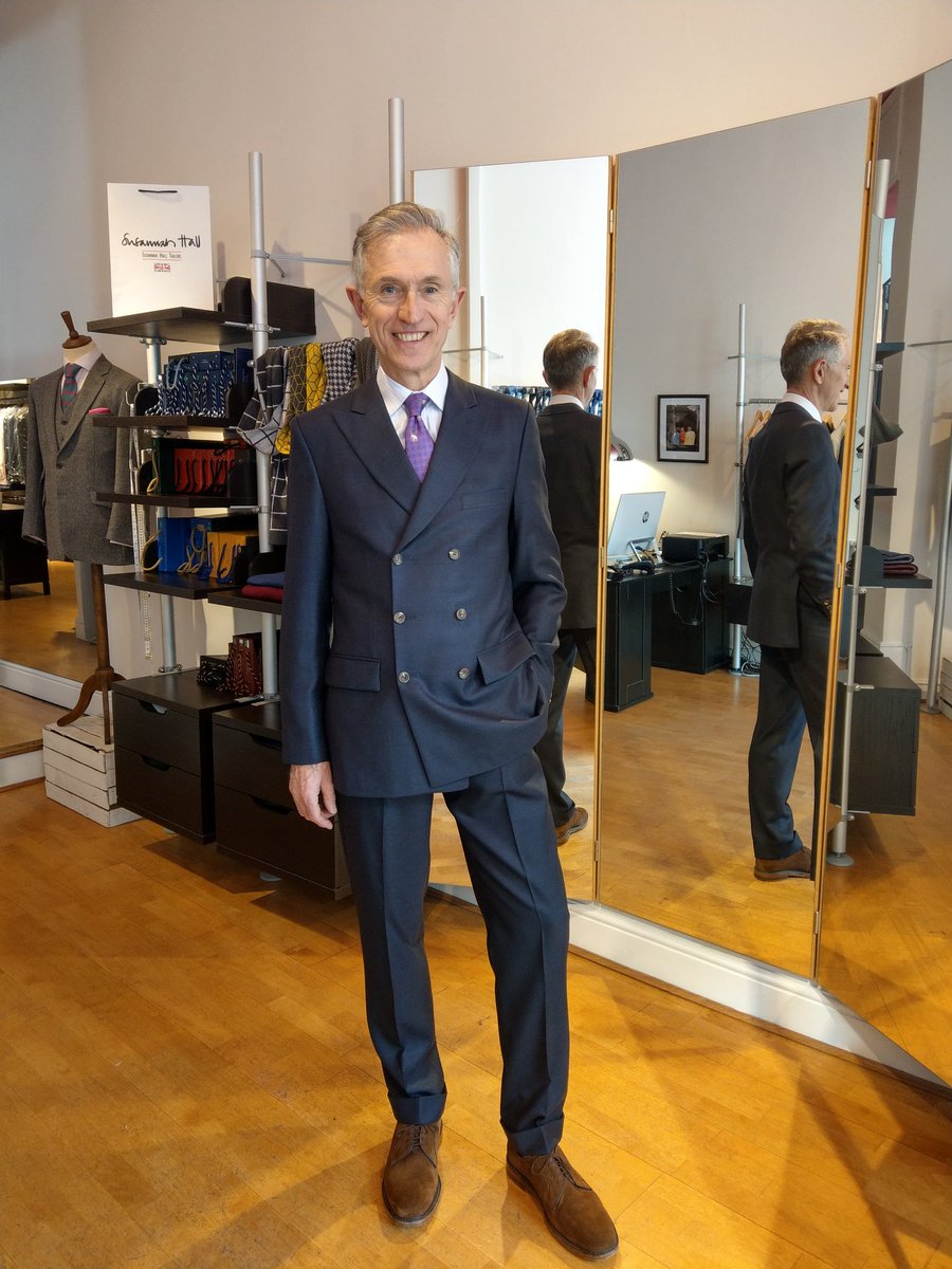 Ta daaaaaaaa!!! David aka Grey Fox, wearing his delicious bespoke 3x3 double breasted suit, tailored by SH in wonderful Dormeuil flannel ✂️ #Bespoke #menswear #womenswear #Style #Design #clerkenwell #Britishmade #inspiration #theperfecttrousers #wool #quality #suits