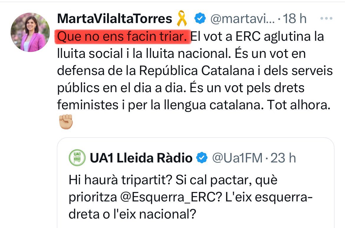 Periodistes: “Pactareu amb el PSC? Els vostres vots serviràn per investir Illa?” »Puigdemont: No. »Junqueras: pactarem amb Catalunya. »Aragonès: ja veurem. »Vilalta: que no ens facin triar.