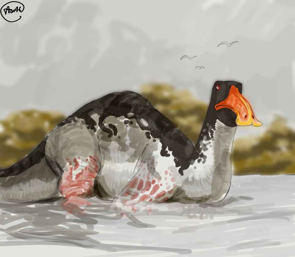 A fast sketch for day 6 of #Maysozoic. Deinocheirus #paleoart