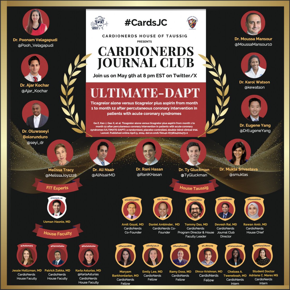 Join in, ask & answer Qs, learn from our amazing content experts 👇🏾and @CardioNerds Faculty, FITs & Family ❤ #CardsJC @Pooh_Velagapudi @Ajar_Kochar @kewatson @MoussaMansour10 @OluwaseyiBolor3 @AliNsairMD @RaniKHasan @tygluckman @smuktas @MelissaJoy1228 @DrEugeneYang @seyi_dr