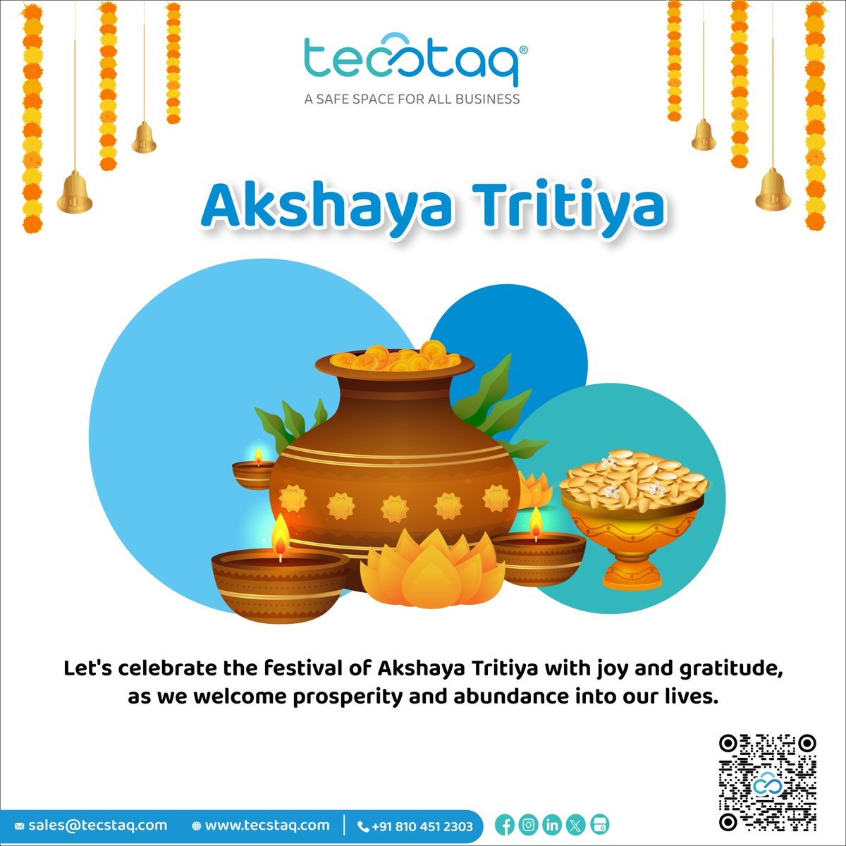 On this auspicious day, let's celebrate the spirit of abundance and everlasting prosperity. 𝐇𝐚𝐩𝐩𝐲 𝐀𝐤𝐬𝐡𝐚𝐲 𝐓𝐫𝐢𝐭𝐢𝐲𝐚! #TecStaq #GreenAims #AkshayTritiya #NewBeginnings #FestivalOfAbundance #Tradition #Celebration #FestivalVibes