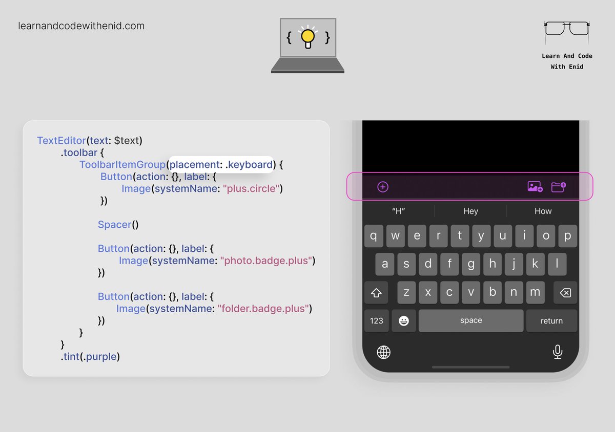 Adding a toolbar to the keyboard in SwiftUI💡 learnandcodewithenid.com