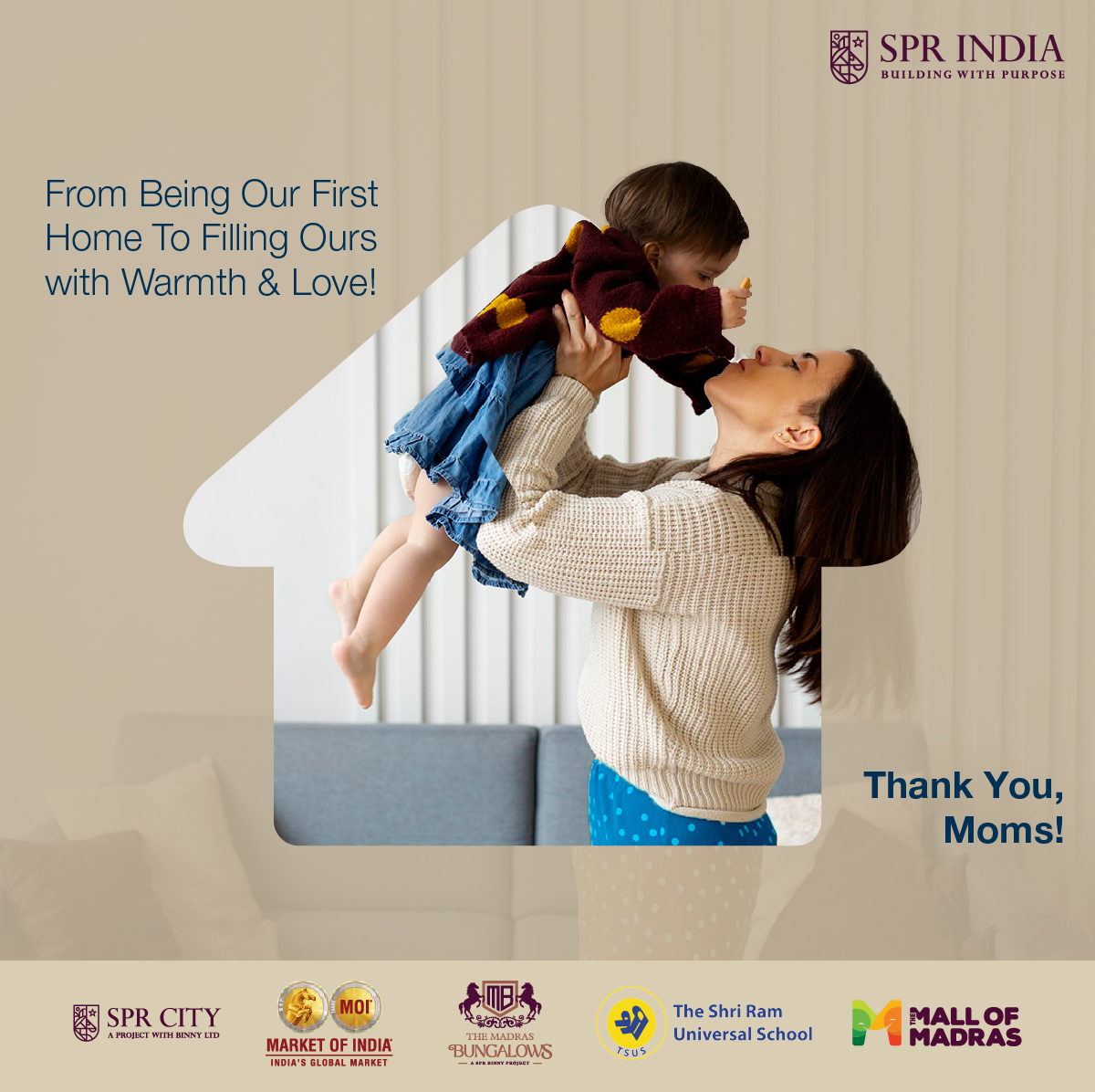 Just like the homes we build with care, mothers lay the foundations of our lives with love and strength. Let’s celebrate the remarkable women who shape our world. Happy Mother’s Day from SPR India!

#MothersDay #SPRIndia #SPRCity #MarketOfIndia #MOI