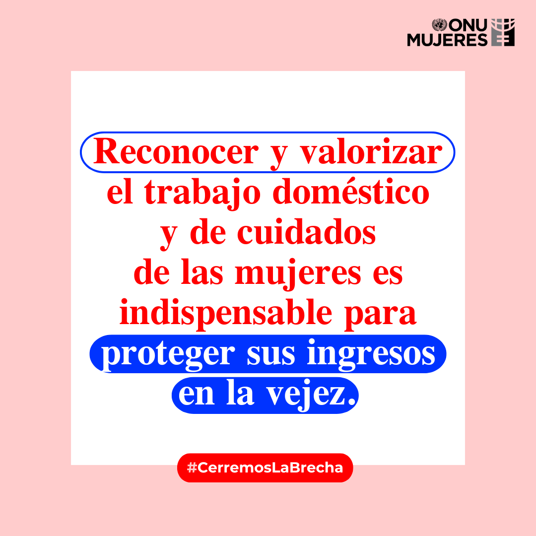 Las mujeres asumen una mayor carga de trabajo doméstico y de cuidados no remunerados 👩🏽‍🍼🧼, participan menos del mercado de trabajo y perciben ingresos más bajos. Esto genera un deterioro de su autonomía económica durante la vejez 👵🏼💰. #HablemosDeCuidados #CerremosLaBrecha