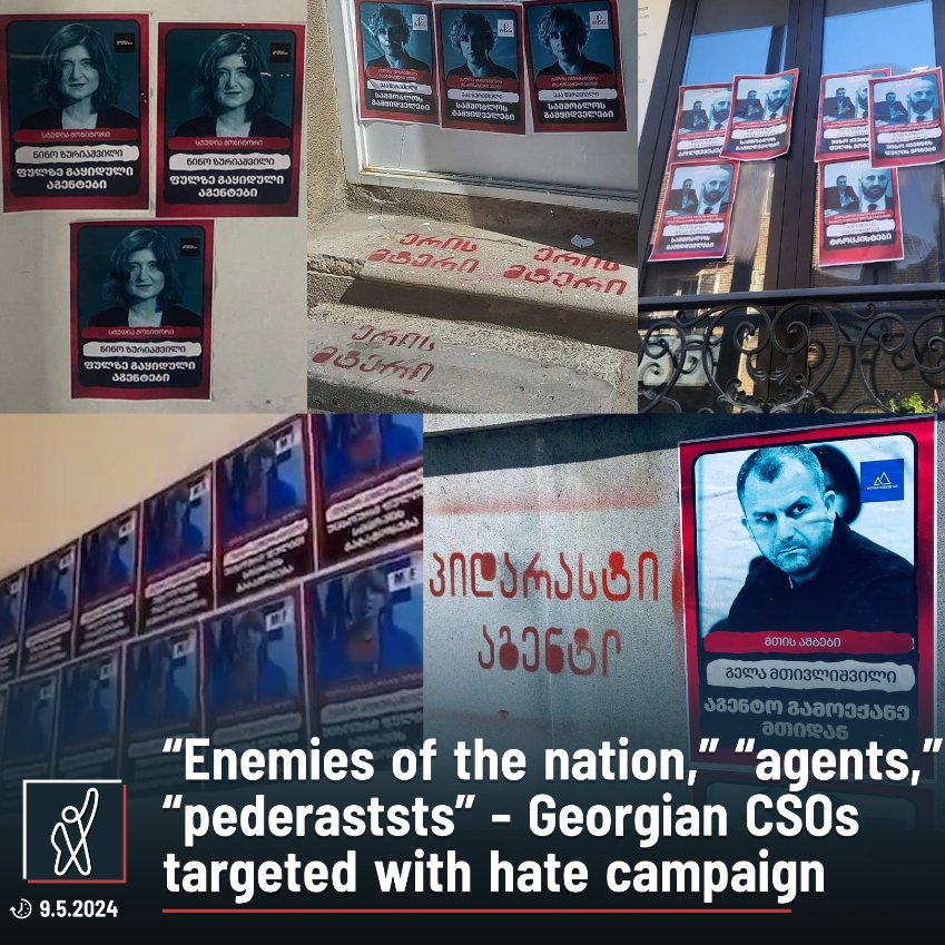 “Enemies of the nation,””agents,” “pederasts,” “grant eaters,” read posters outside premises of Georgian NGOs this morning. The intimidation campaign follows a night of violent attacks on the regime’s opponents when at least four violent attacks were recorded on politicians,…