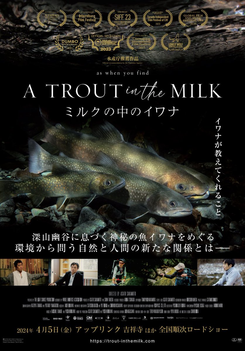 いよいよ明日5月10日より大阪・シネマート心斎橋にて映画『ミルクの中のイワナ』が上映スタートします。#ミルクの中のイワナ@Cinemart_Osaka