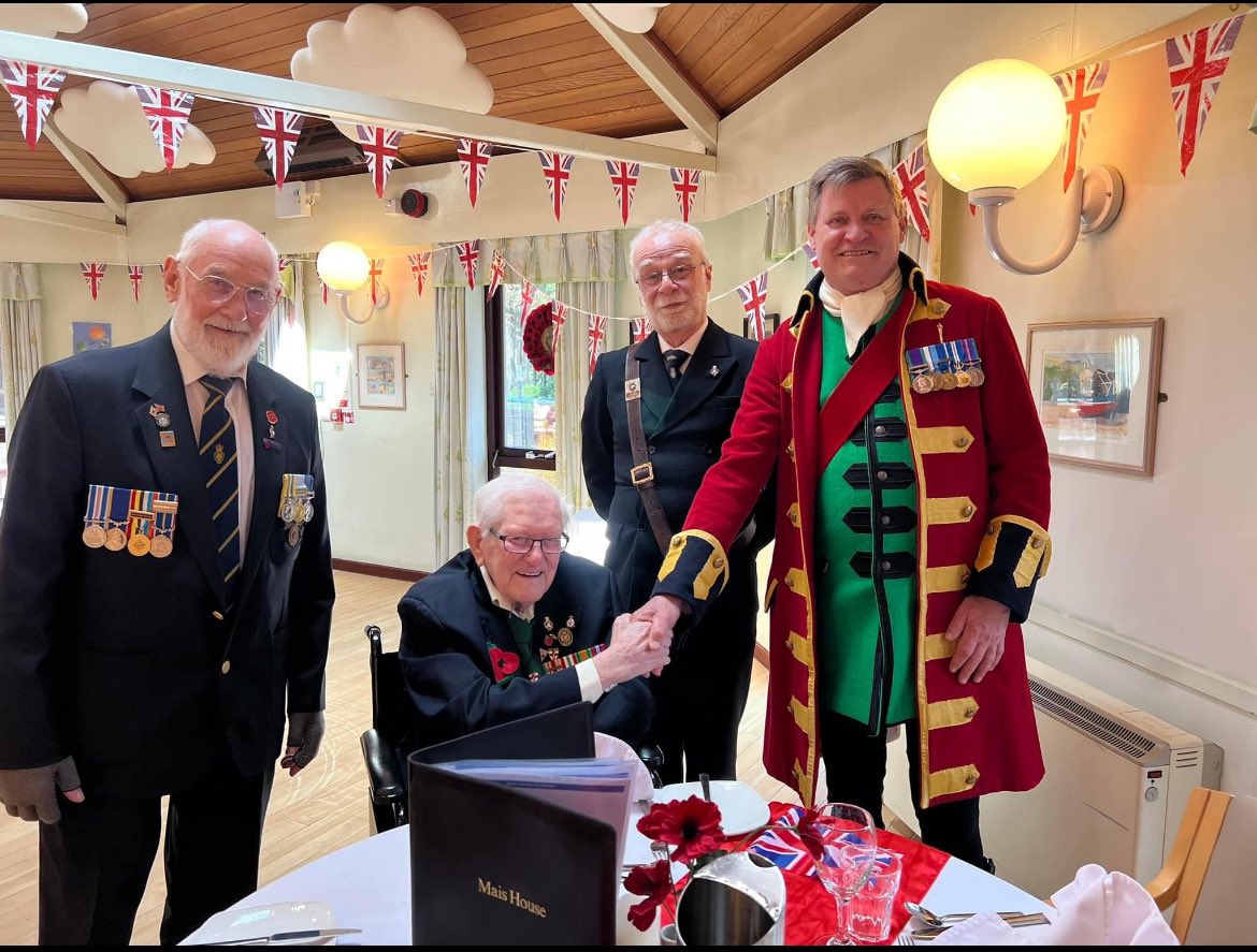 Great to see London Irish Rifles Sergeant Charles Ward going well and celebrating VE Day… it’s only been 84 1/2 years since he joined the LIR with my father in October 1939… a good man indeed.