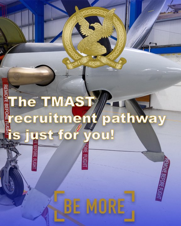 Are you interested in becoming an @IrishAirCorps Fixed Wing or Rotary Wing military aircraft technician, get well paid during your training, receive internationally recognised qualifications? The TMAST recruitment pathway is just for you!! Visit: military.ie/en/careers/cur…