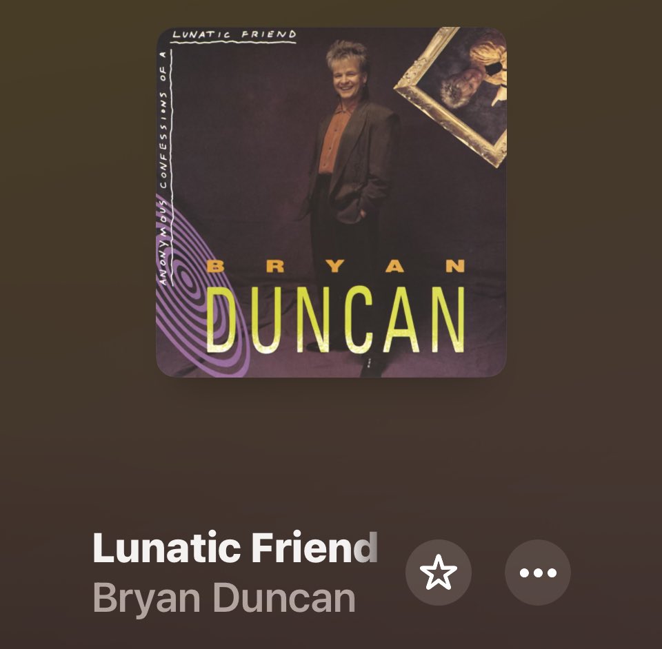 Today’s fave @Bryan_Duncan /@LunaticFriend2 song is “Lunatic Friend”
By far my favorite song Bryan has done.
#bryanduncan #lunaticfriend #JesusIsComingSoon #IFollowJesusBecause #ItsInTheBible #HeresYerSign #WordsToLiveBy #nutshellsermons #Jesus #Music #cool #awesome