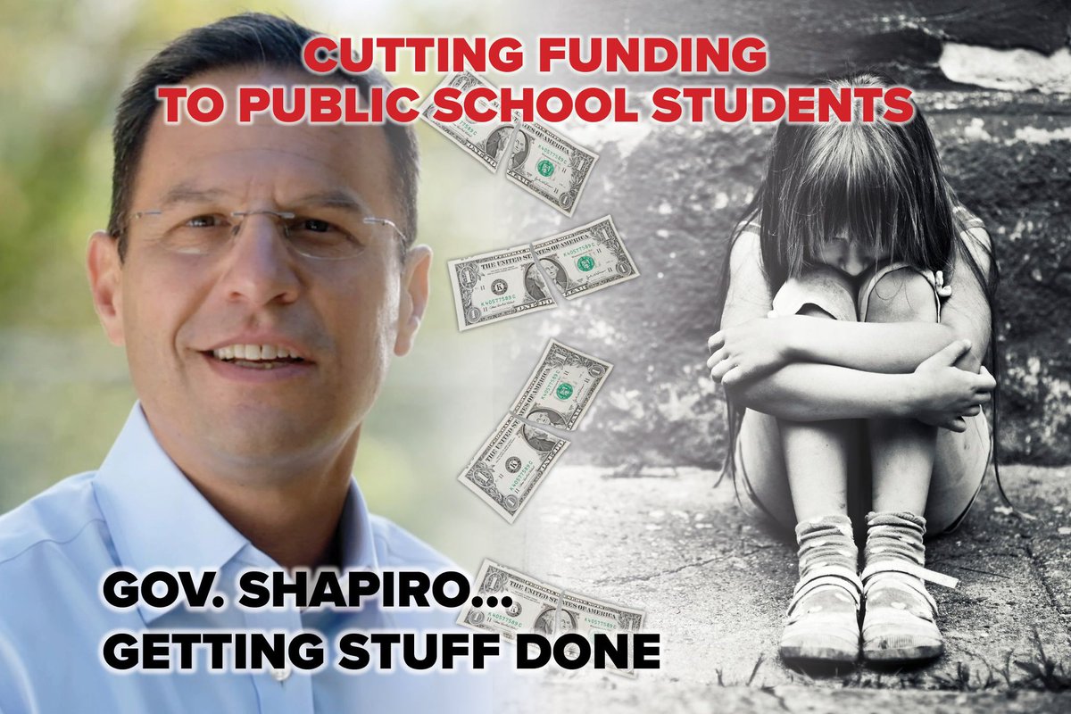 Cutting $262 million in funding for 60,000 public school students must be @GovernorShapiro's definition of GSD (getting s--- done)!

#protectcyberstudents #schoolchoice
