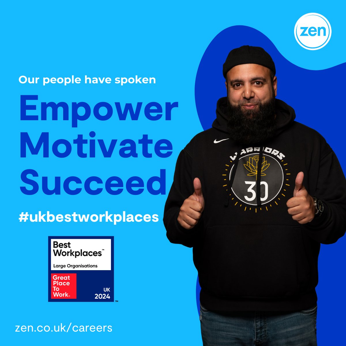 Together, we make Zen Internet more than a workplace, a great place indeed! 🎉 Celebrating our new title as one of UK's Best Workplaces™ 2024! All thanks to our incredible team for making this dream a reality! 👏🥳

#UKBestWorkplaces #GreatPlaceToWork #Zen