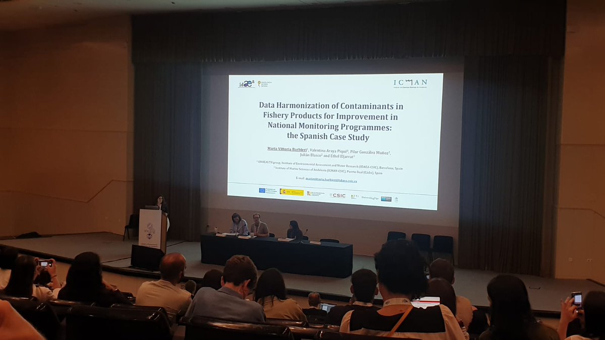 New contributions from @onhealth4 @IDAEA_CSIC at #SETACSeville: Data harmonization of contaminants in fishery products for improvement in national monitoring programmes by @MariaVittoria92, and Biomonitoring of EDC metabolites in urine samples by @Sandra17cm.