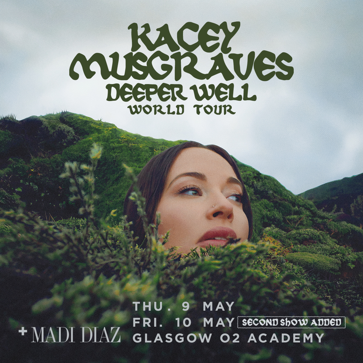 It's night one of two of @KaceyMusgraves 'Deeper Well World' tour tonight here in Glasgow 🙌 Support from @madidiaz. Doors at 7pm. Our usual security measures are in place - no bags bigger than A4 - please check our pinned tweet for details 🙏