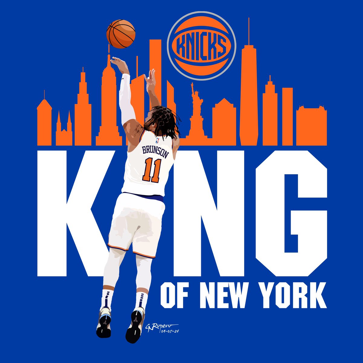 'King of New York' JB11🏀 @jalenbrunson1 #jalenbrunson #newyorkknicks #nbaplayoffs #newyork #vectorart #digitalart