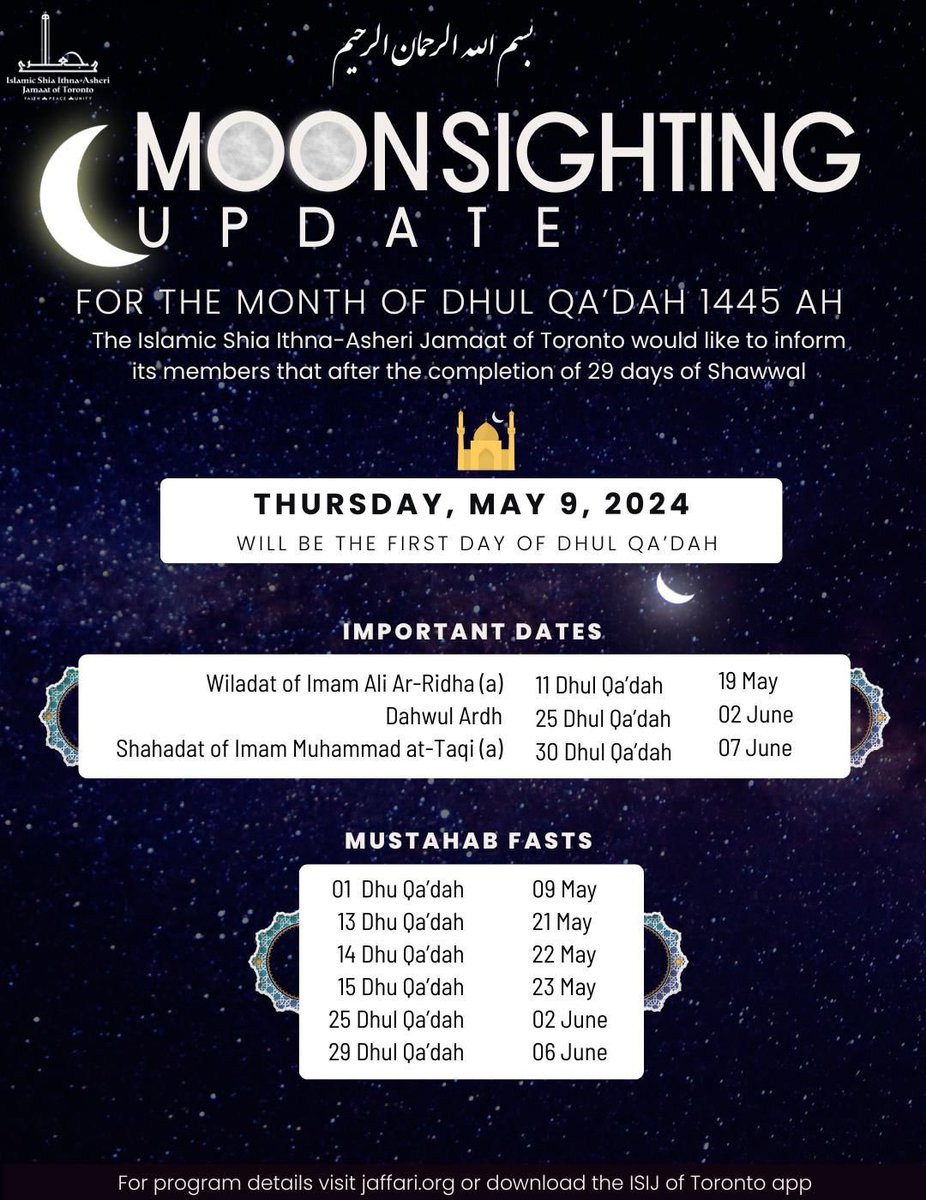 🌙 Moonsighting Dhul Qa'dah 1445 AH