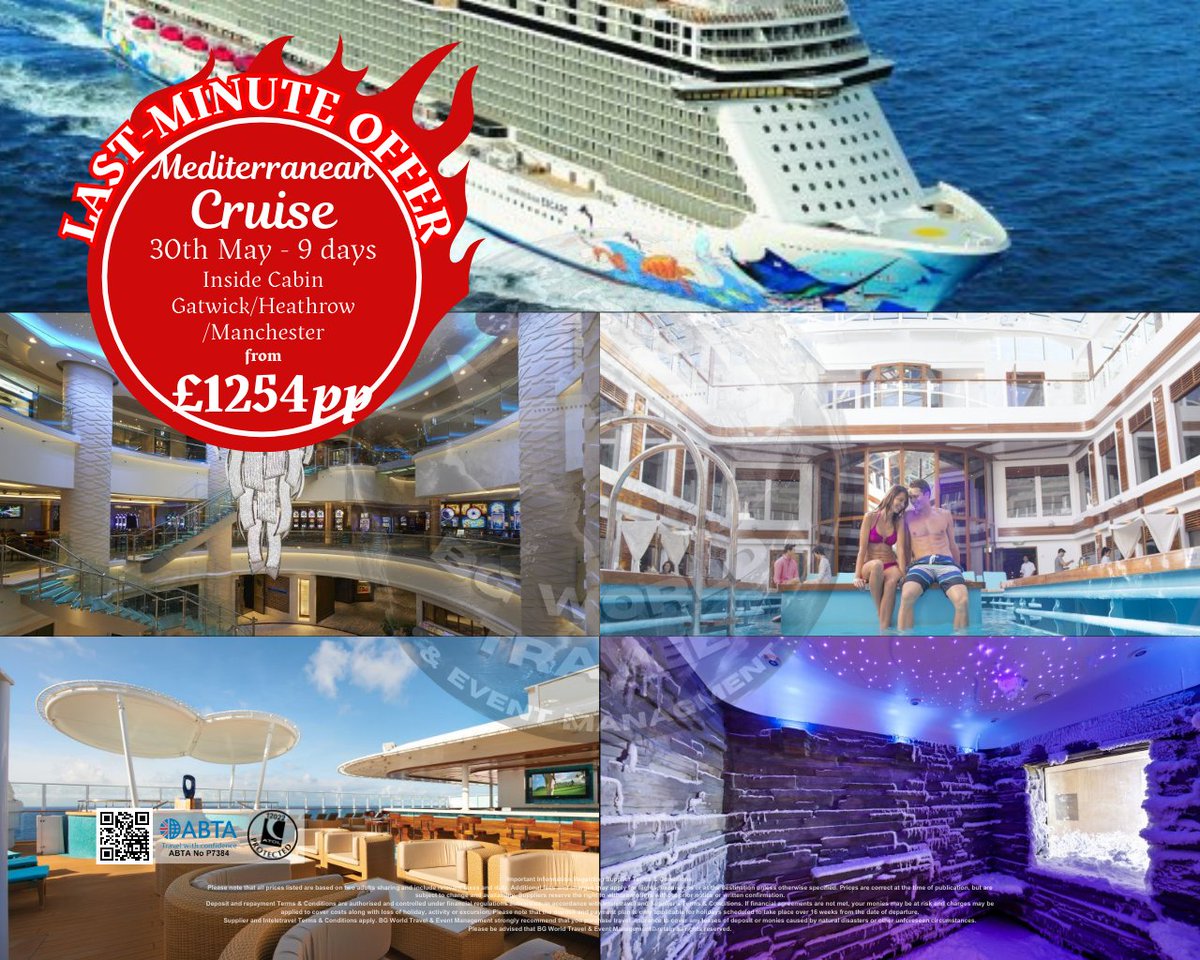🚨🚨 LATE DEAL - MEDITERRANEAN CRUISE 🚨🚨

👉Visit 🌐facebook.com/BGWTEM2024 or Call 📞 01223 641678
#BGWorldTravel #accessibleholidays #disabledholidays #instatravel #travel #tourism #TravelTuesday #cruise #rome #cheapdeals #lastminute #lastminutedeal #deal #dealoftheday #offer