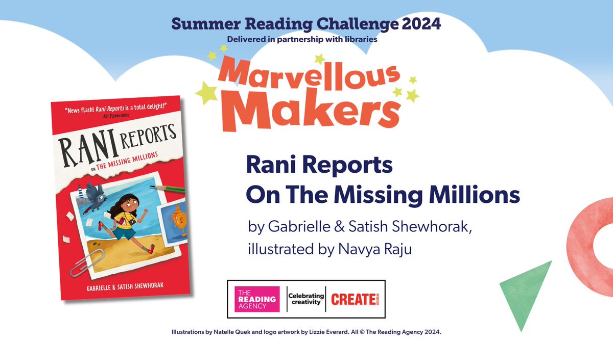We’re delighted that Rani Reports on the Missing Millions by @GabrielleKent and @asianastroboy is on this year’s @readingagency #SummerReadingChallenge book list! 🎉 Find out more about #MarvellousMakers bit.ly/marvellous-mak…