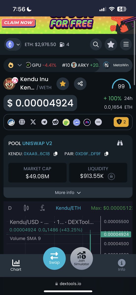 This is fucking insane!!!! @KenduInu going absolutely crazy. We called this under a $5 million market cap. You’ll never win on every trade, but my philosophy is when you win, win big!