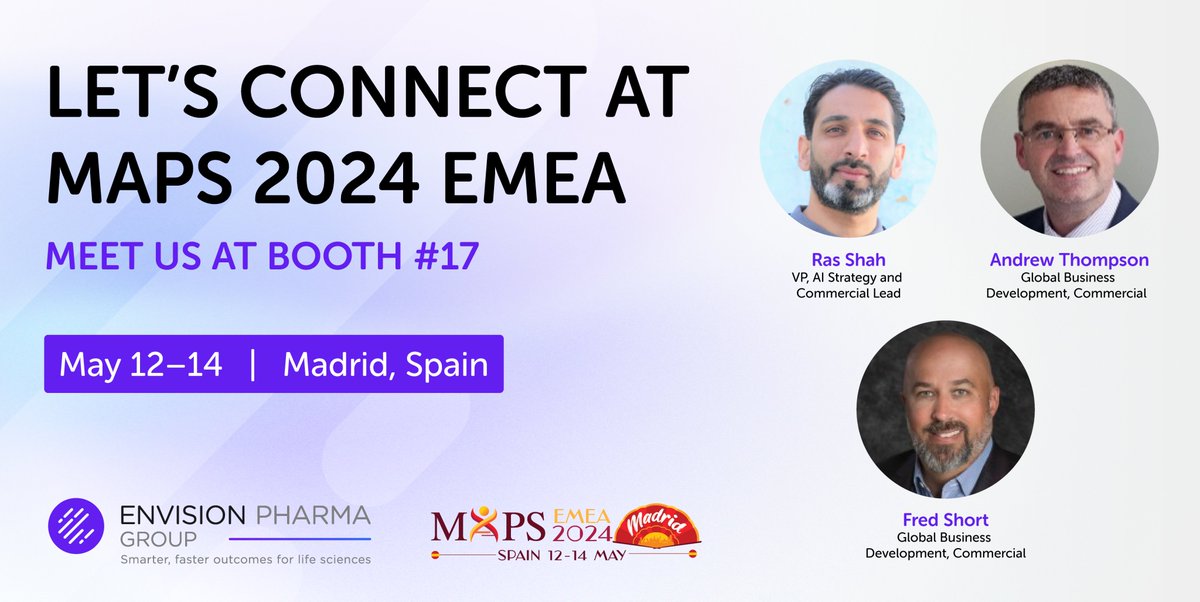 We're thrilled to be exhibiting at and attending #MAPSEMEA2024 in #Madrid. As a strategic solutions partner for pharma and biotech companies, we're committed to driving meaningful change and delivering value to patients and stakeholders. Join us at booth #17! #MAPSEvent