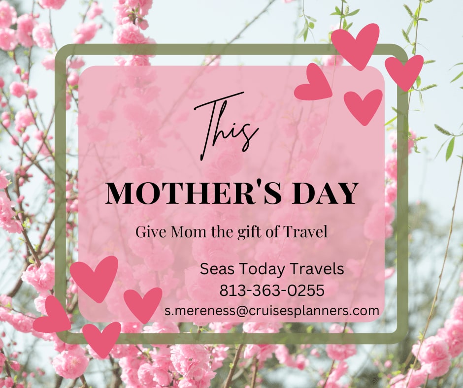 Spoil Mom with the trip of a lifetime this year! 🌍✈️ Because memories are the best gifts. Let's create unforgettable moments together. 
#SeasTodayTravels #TravelGift #MothersDay #AdventureAwaits #TravelTheWorld #ExploreMore #MomTravel #GiftOfTravel