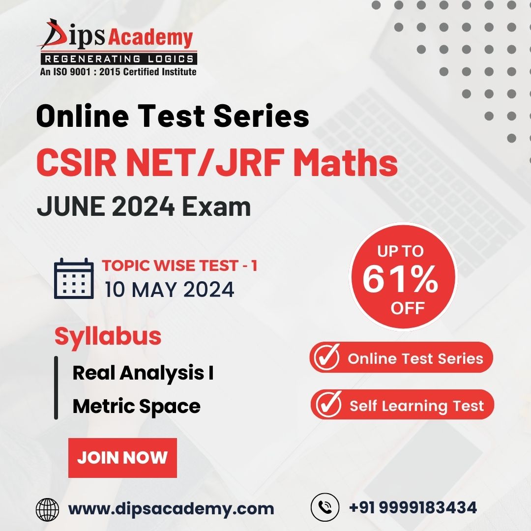 Calling all NET Maths aspirants! 

Prepare for success in CSIR NET Maths June 2024 Exam with our Online Test Series.

➡ Starting: 10th May 2024
➡ Buy Here: bit.ly/discount-dash-…

Don't Delay!

#netjrf #net #math #csirnetmath #testseries #DubeySir #GyaanSeDhyaanSe #Kannappa