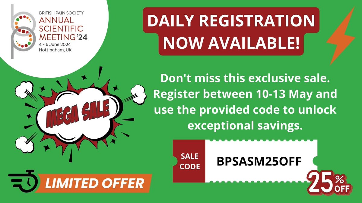 🎉 Exciting news! Daily registration options now available for #BPSASM2024! And for this Friday to Monday only, enjoy a special flash sale with 25% off on daily registration categories. Don't miss out on these savings and register now. 👉 bit.ly/47FPbcL