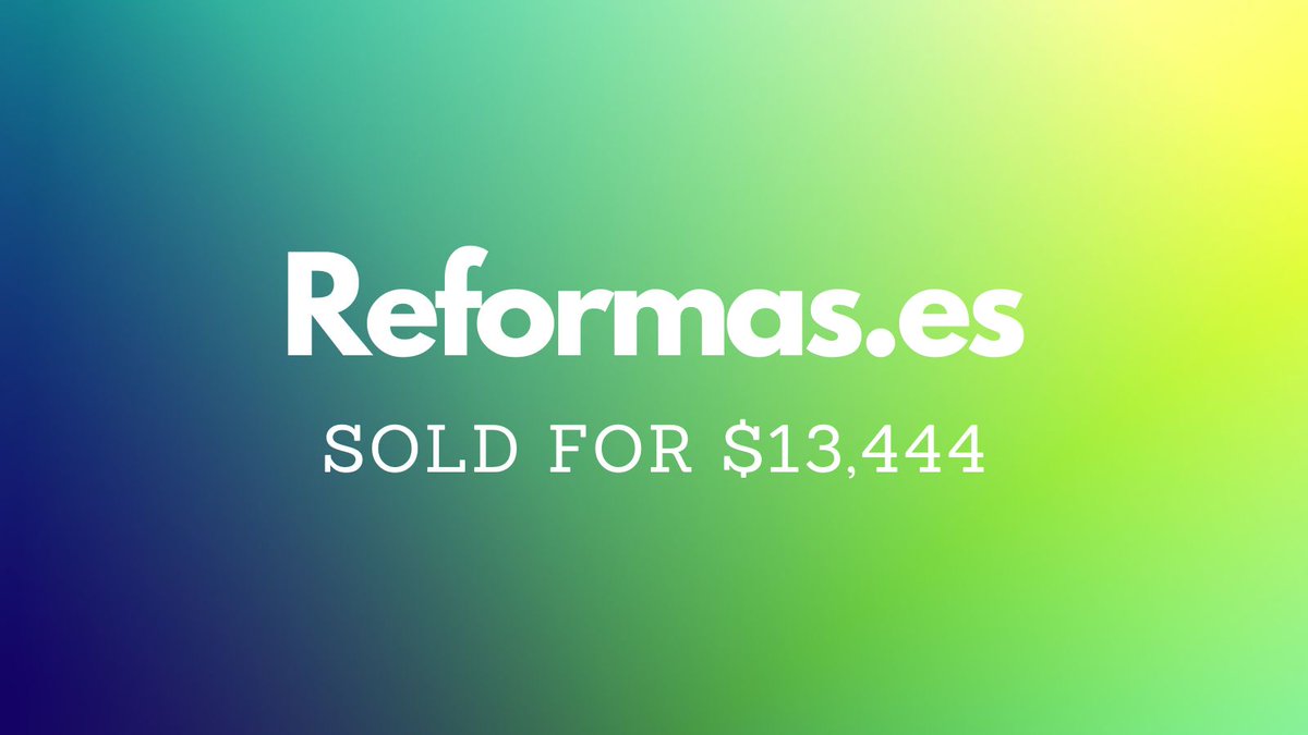 Yesterday saw $289k in domain name sales including: $13,444 Reformas․es $10,755 Soccerverse․com $7,151 eMeeting․com $3,900 MemeCoins․xyz $3,150 CryptoGeeks․com Full list 👉 namebio.com/daily #Domains