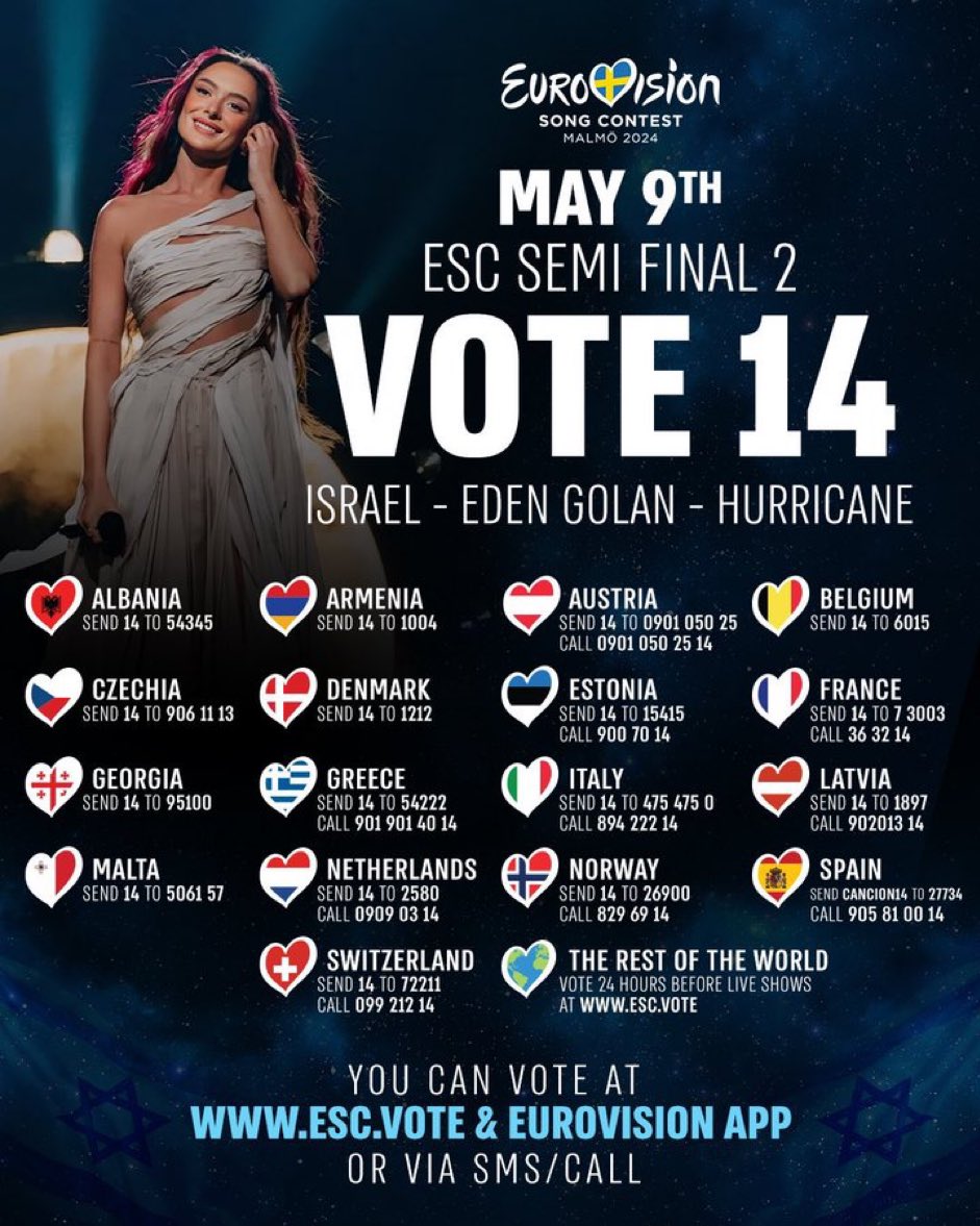 It’s #Eurovision time, and Israel has a cracking entry with powerful vocals—and a singer bravely standing up to a wave of vitriolic anti-Jewish hate. Vote Israel! #14! 🇮🇱🇮🇱🇮🇱