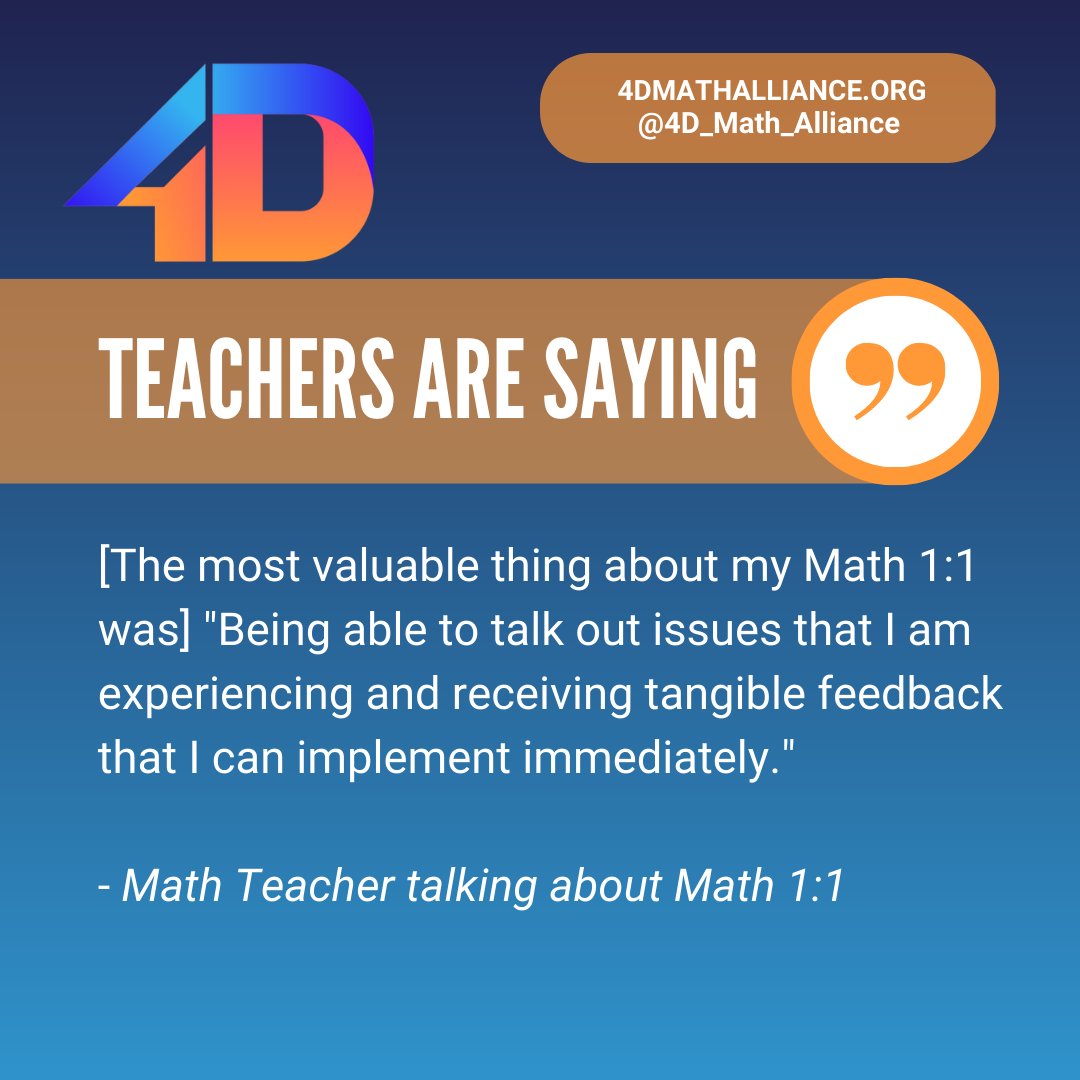 Teachers love the personalized PD & support 4DMA offers. We co-create solutions to what the teachers need & help them implement it immediately DM us to learn how to get personalized support #4DMA #cocreation #math #community #education #teachers #mentor #PD #personalizedPD