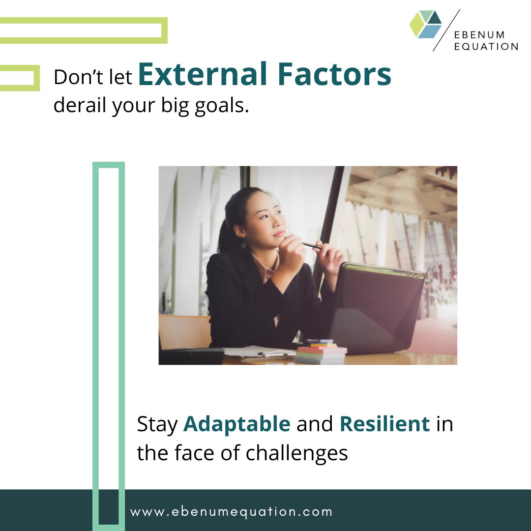 Stay focused on your big goals and don't let external factors distract you from achieving them. Keep pushing foward no matter what. #Coaching #leadership #EbenumEquation #ResilienceIsKey #Stayfocused #biggoals #Determination #Motivation #BuildYourOwnAccelerator #BYOA #5%shift