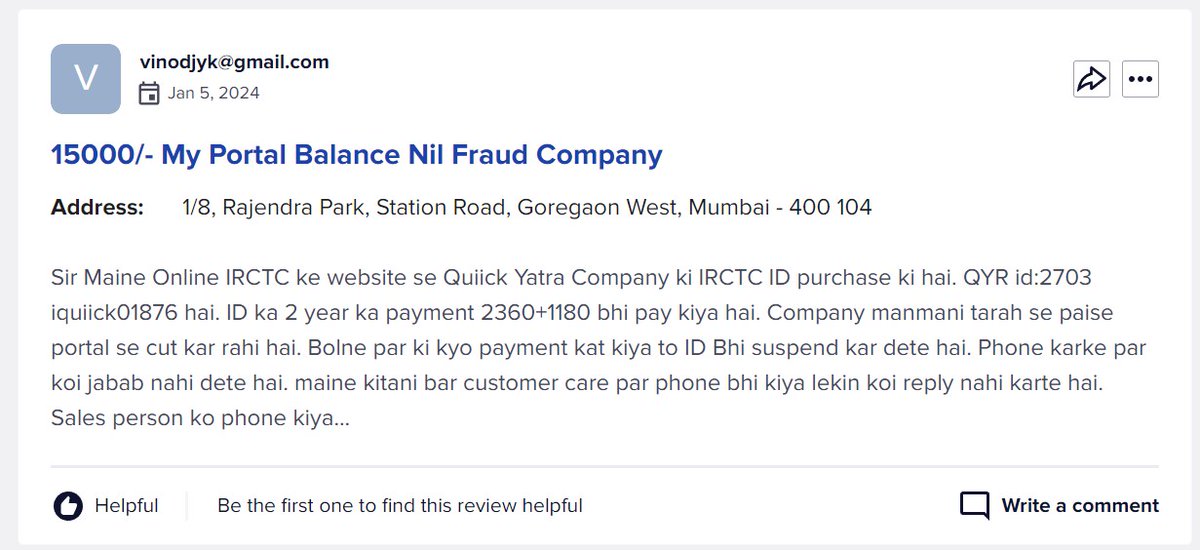 InamulH54858062's tweet photo. Hello @IRCTCofficial , Quiick Yatra Delhi, apke ICS ka Principle Service Provider (Serial No. 3). Yeh log IRCTC ke naam pe froud kar raha hai. Mere sath bhi hua hai. https://t.co/Z6SXlZC12Z, yeha ka kuch Screenshot pe dekh payenge ki logo ko keise loot rahe hai. Take n/a. https://t.co/CER3bStTni